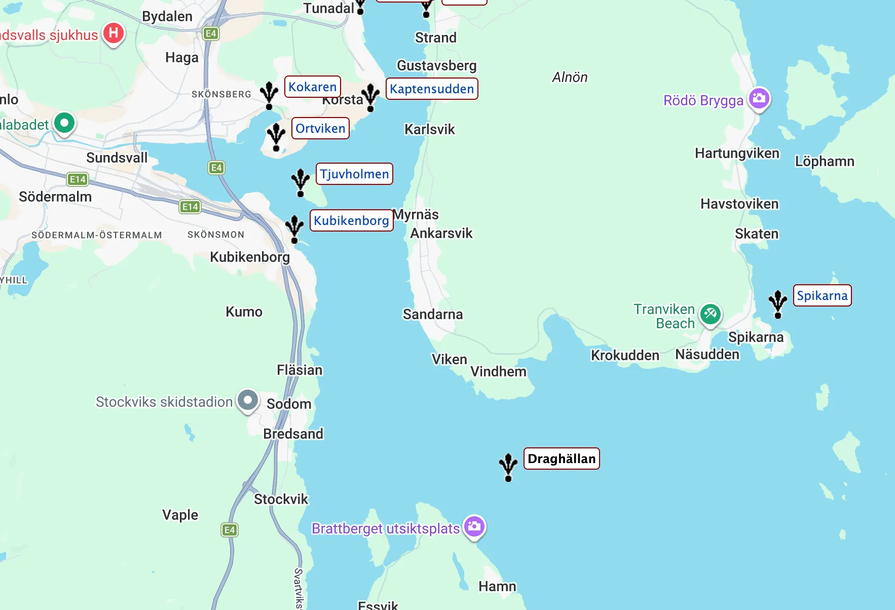 Karta över Draget med Draghällan markerad